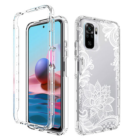 Funda Silicona Carcasa Ultrafina Transparente Goma Frontal y Trasera 360 Grados para Xiaomi Redmi Note 10 4G Blanco