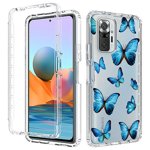 Funda Silicona Carcasa Ultrafina Transparente Goma Frontal y Trasera 360 Grados para Xiaomi Redmi Note 10 Pro 4G Azul