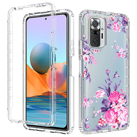 Funda Silicona Carcasa Ultrafina Transparente Goma Frontal y Trasera 360 Grados para Xiaomi Redmi Note 10 Pro Max Rosa