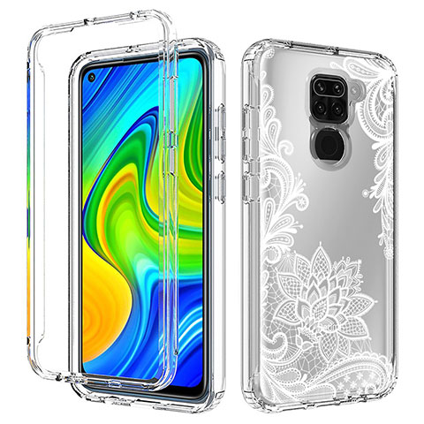 Funda Silicona Carcasa Ultrafina Transparente Goma Frontal y Trasera 360 Grados para Xiaomi Redmi Note 9 Blanco