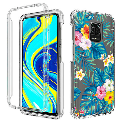 Funda Silicona Carcasa Ultrafina Transparente Goma Frontal y Trasera 360 Grados para Xiaomi Redmi Note 9 Pro Max Azul Cielo