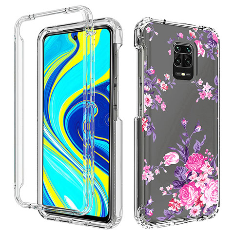 Funda Silicona Carcasa Ultrafina Transparente Goma Frontal y Trasera 360 Grados para Xiaomi Redmi Note 9 Pro Max Rosa