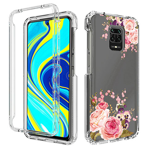 Funda Silicona Carcasa Ultrafina Transparente Goma Frontal y Trasera 360 Grados para Xiaomi Redmi Note 9S Oro Rosa