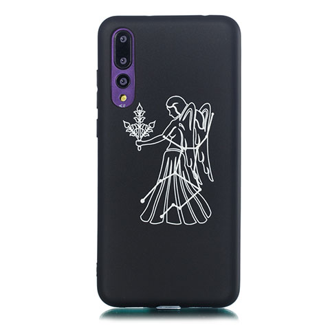 Funda Silicona Gel Goma Constelacion Carcasa S01 para Huawei P20 Pro Negro