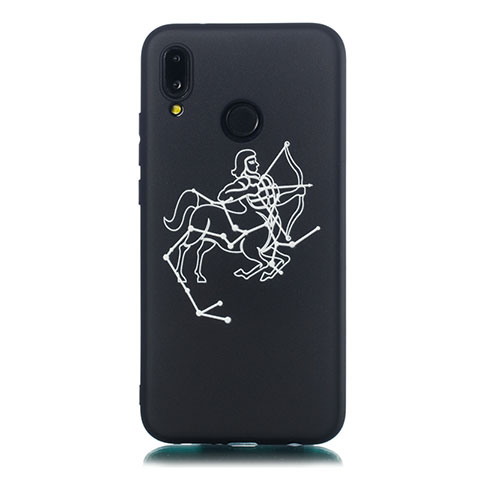 Funda Silicona Gel Goma Constelacion Carcasa S03 para Huawei P20 Lite Negro