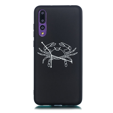 Funda Silicona Gel Goma Constelacion Carcasa S03 para Huawei P20 Pro Negro