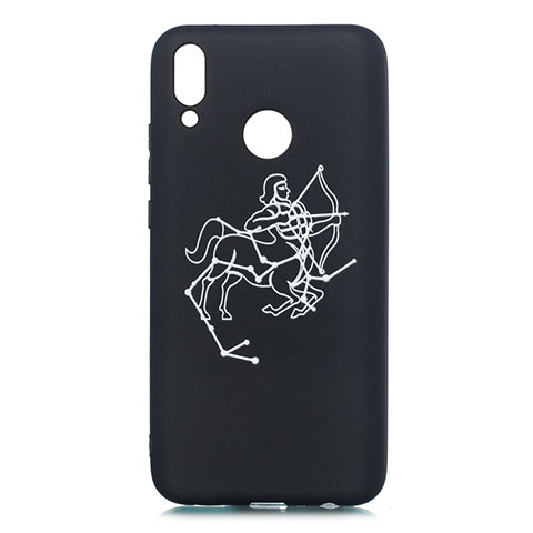 Funda Silicona Gel Goma Constelacion Carcasa S04 para Huawei Y9 (2019) Negro