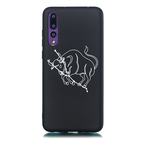 Funda Silicona Gel Goma Constelacion Carcasa S05 para Huawei P20 Pro Negro