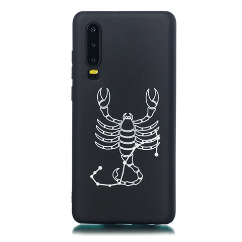 Funda Silicona Gel Goma Constelacion Carcasa S08 para Huawei P30 Negro