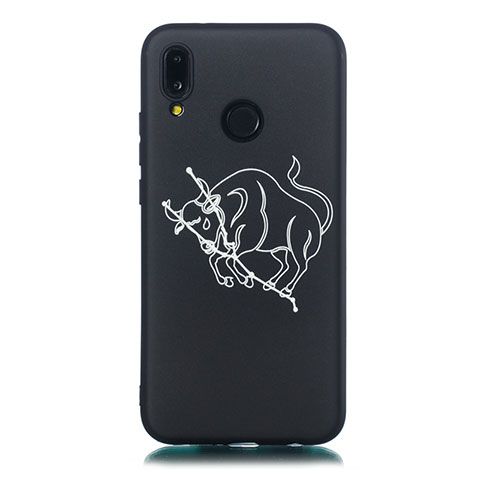 Funda Silicona Gel Goma Constelacion Carcasa S10 para Huawei Nova 3e Negro