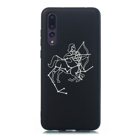 Funda Silicona Gel Goma Constelacion Carcasa S10 para Huawei P20 Pro Negro