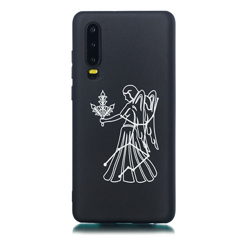 Funda Silicona Gel Goma Constelacion Carcasa S10 para Huawei P30 Negro