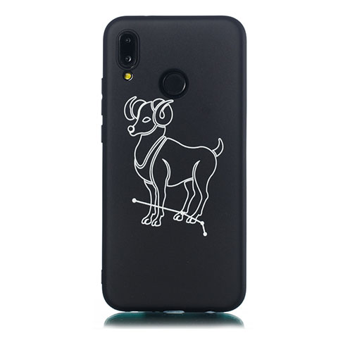 Funda Silicona Gel Goma Constelacion Carcasa S11 para Huawei Nova 3e Negro