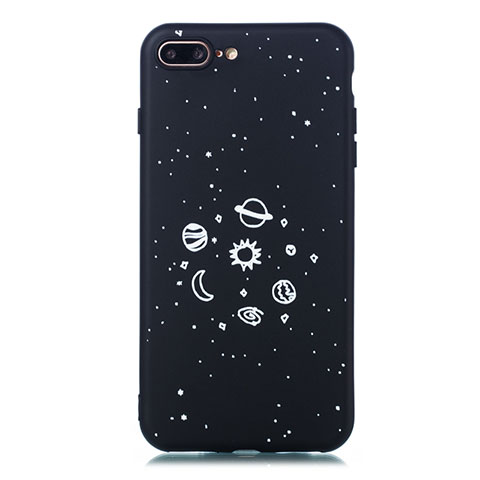 Funda Silicona Gel Goma Estrellado Carcasa para Apple iPhone 8 Plus Negro