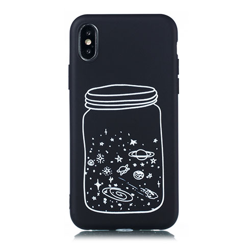 Funda Silicona Gel Goma Estrellado Carcasa para Apple iPhone X Blanco