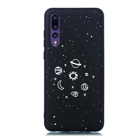 Funda Silicona Gel Goma Estrellado Carcasa para Huawei P20 Pro Negro