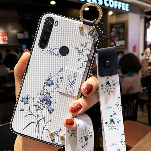 Funda Silicona Gel Goma Flores Carcasa K02 para Xiaomi Redmi Note 8T Blanco