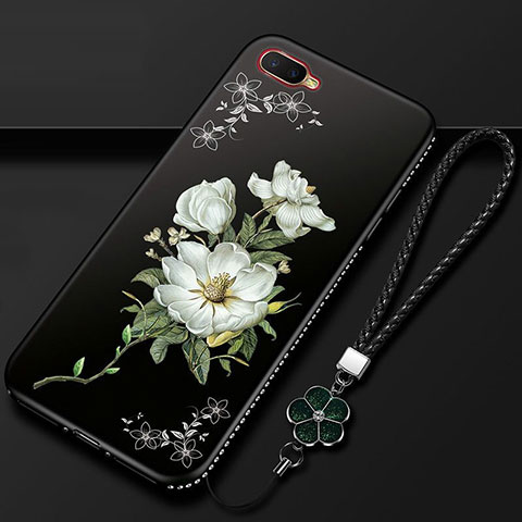 Funda Silicona Gel Goma Flores Carcasa M02 para Oppo RX17 Neo Blanco