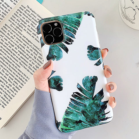 Funda Silicona Gel Goma Flores Carcasa para Apple iPhone 11 Pro Blanco