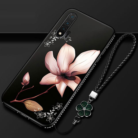 Funda Silicona Gel Goma Flores Carcasa para Huawei Nova 6 5G Marron