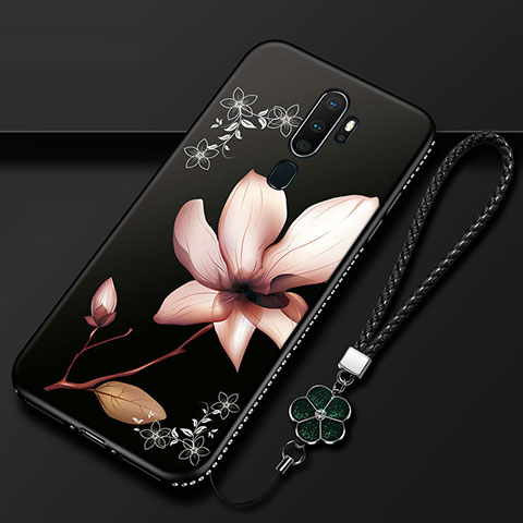 Funda Silicona Gel Goma Flores Carcasa para Oppo A11 Marron