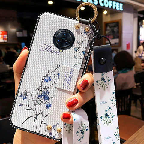 Funda Silicona Gel Goma Flores Carcasa para Vivo Nex 3 Blanco