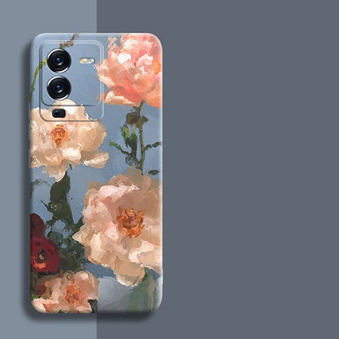 Funda Silicona Gel Goma Flores Carcasa para Vivo V25 Pro 5G Multicolor