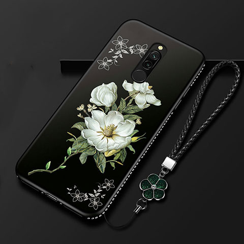 Funda Silicona Gel Goma Flores Carcasa para Xiaomi Redmi 8 Blanco