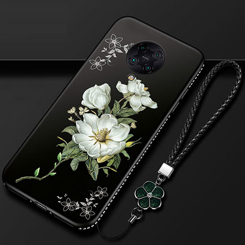 Funda Silicona Gel Goma Flores Carcasa para Xiaomi Redmi K30 Pro 5G Blanco