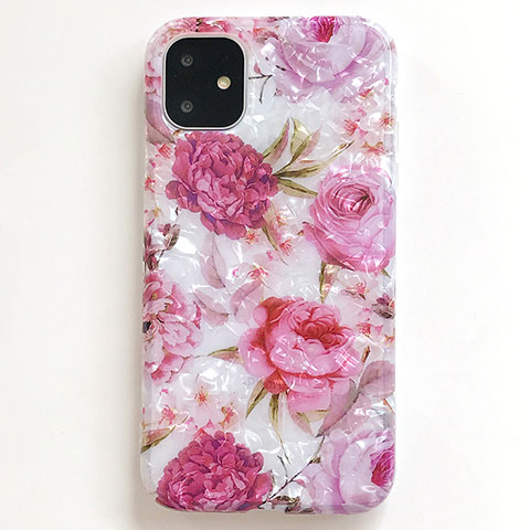 Funda Silicona Gel Goma Flores Carcasa S01 para Apple iPhone 11 Rosa