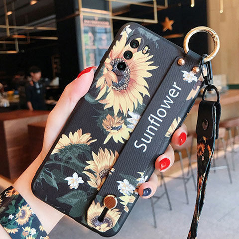 Funda Silicona Gel Goma Flores Carcasa S01 para Huawei Mate 40 Lite 5G Amarillo