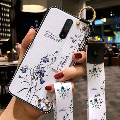 Funda Silicona Gel Goma Flores Carcasa S01 para Xiaomi Poco X2 Blanco