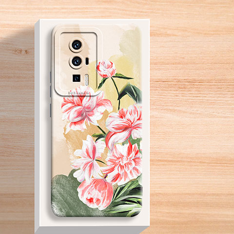 Funda Silicona Gel Goma Flores Carcasa S01 para Xiaomi Redmi K60 Pro 5G Rosa