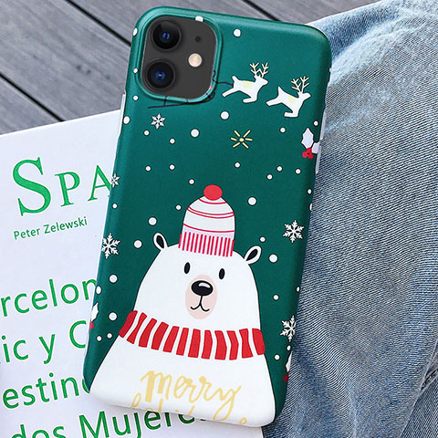 Funda Silicona Gel Goma Navidad Carcasa S01 para Apple iPhone 11 Verde