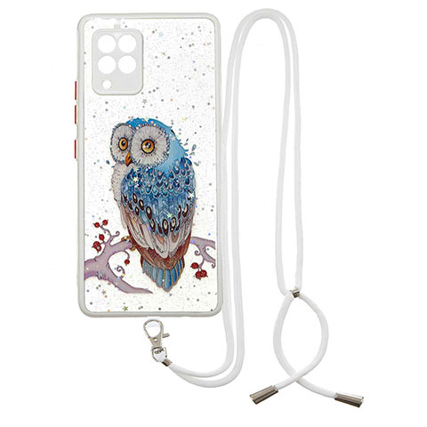 Funda Silicona Gel Goma Patron de Moda Carcasa con Acollador Cordon Lanyard Y01X para Samsung Galaxy A42 5G Multicolor