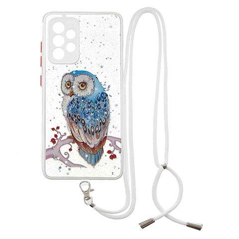 Funda Silicona Gel Goma Patron de Moda Carcasa con Acollador Cordon Lanyard Y01X para Samsung Galaxy A52 4G Multicolor