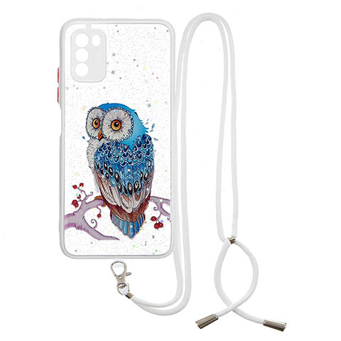 Funda Silicona Gel Goma Patron de Moda Carcasa con Acollador Cordon Lanyard Y01X para Xiaomi Poco M3 Multicolor