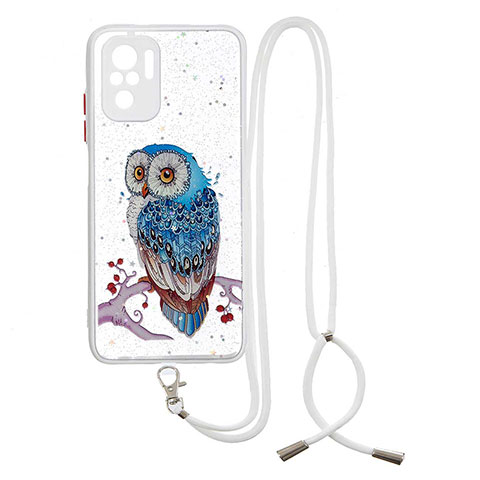 Funda Silicona Gel Goma Patron de Moda Carcasa con Acollador Cordon Lanyard Y01X para Xiaomi Poco M5S Multicolor