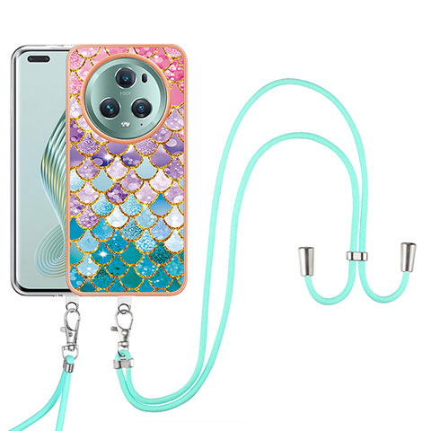 Funda Silicona Gel Goma Patron de Moda Carcasa con Acollador Cordon Lanyard Y03B para Huawei Honor Magic5 Pro 5G Vistoso