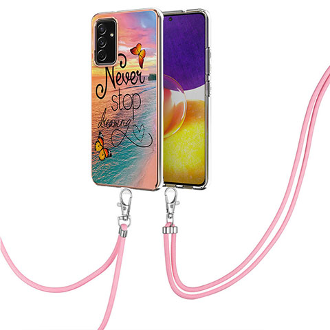 Funda Silicona Gel Goma Patron de Moda Carcasa con Acollador Cordon Lanyard Y03B para Samsung Galaxy A05s Multicolor