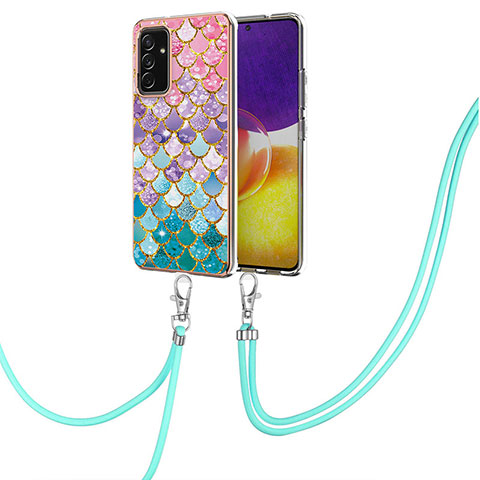 Funda Silicona Gel Goma Patron de Moda Carcasa con Acollador Cordon Lanyard Y03B para Samsung Galaxy A05s Vistoso