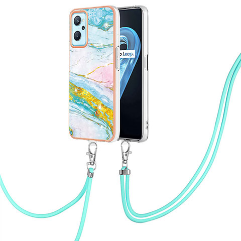 Funda Silicona Gel Goma Patron de Moda Carcasa con Acollador Cordon Lanyard Y05B para Oppo A96 4G Vistoso