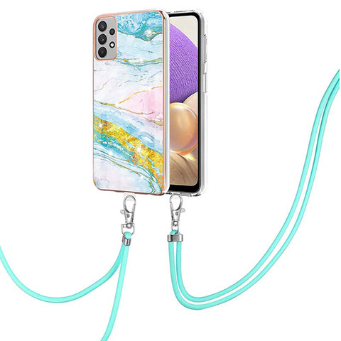 Funda Silicona Gel Goma Patron de Moda Carcasa con Acollador Cordon Lanyard Y05B para Samsung Galaxy A13 4G Vistoso