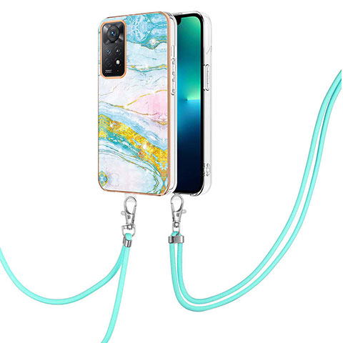 Funda Silicona Gel Goma Patron de Moda Carcasa con Acollador Cordon Lanyard Y05B para Xiaomi Redmi Note 11S 4G Vistoso