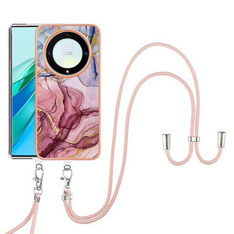 Funda Silicona Gel Goma Patron de Moda Carcasa con Acollador Cordon Lanyard Y07B para Huawei Honor Magic5 Lite 5G Multicolor