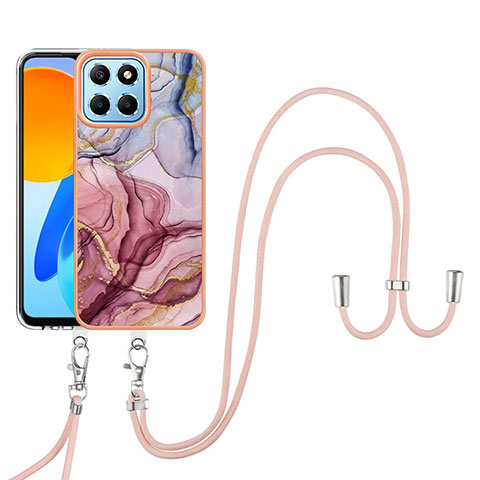 Funda Silicona Gel Goma Patron de Moda Carcasa con Acollador Cordon Lanyard Y07B para Huawei Honor X6 5G Multicolor