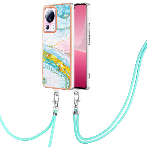 Funda Silicona Gel Goma Patron de Moda Carcasa con Acollador Cordon Lanyard YB5 para Xiaomi Mi 13 Lite 5G Vistoso