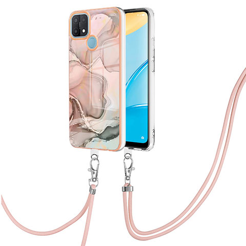 Funda Silicona Gel Goma Patron de Moda Carcasa con Acollador Cordon Lanyard YB7 para Oppo A35 Multicolor