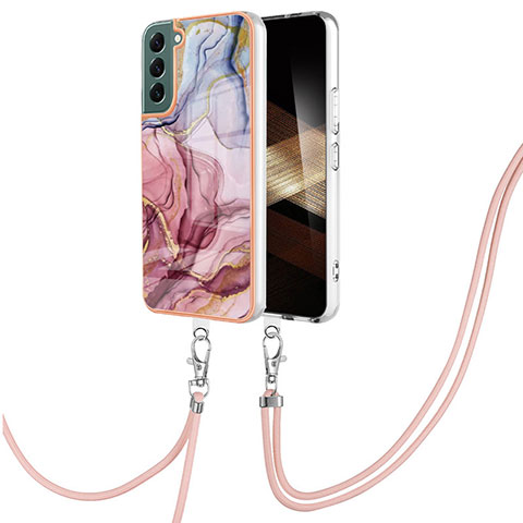 Funda Silicona Gel Goma Patron de Moda Carcasa con Acollador Cordon Lanyard YB7 para Samsung Galaxy S24 Plus 5G Multicolor