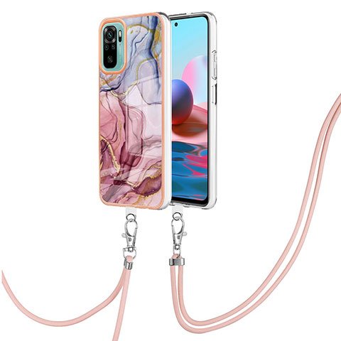 Funda Silicona Gel Goma Patron de Moda Carcasa con Acollador Cordon Lanyard YB7 para Xiaomi Poco M5S Multicolor